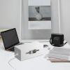 TINEASUR Cord Organizer Box for Desk Cable Management Box Power Strips Wire Organizer White Multi- Decor view 4