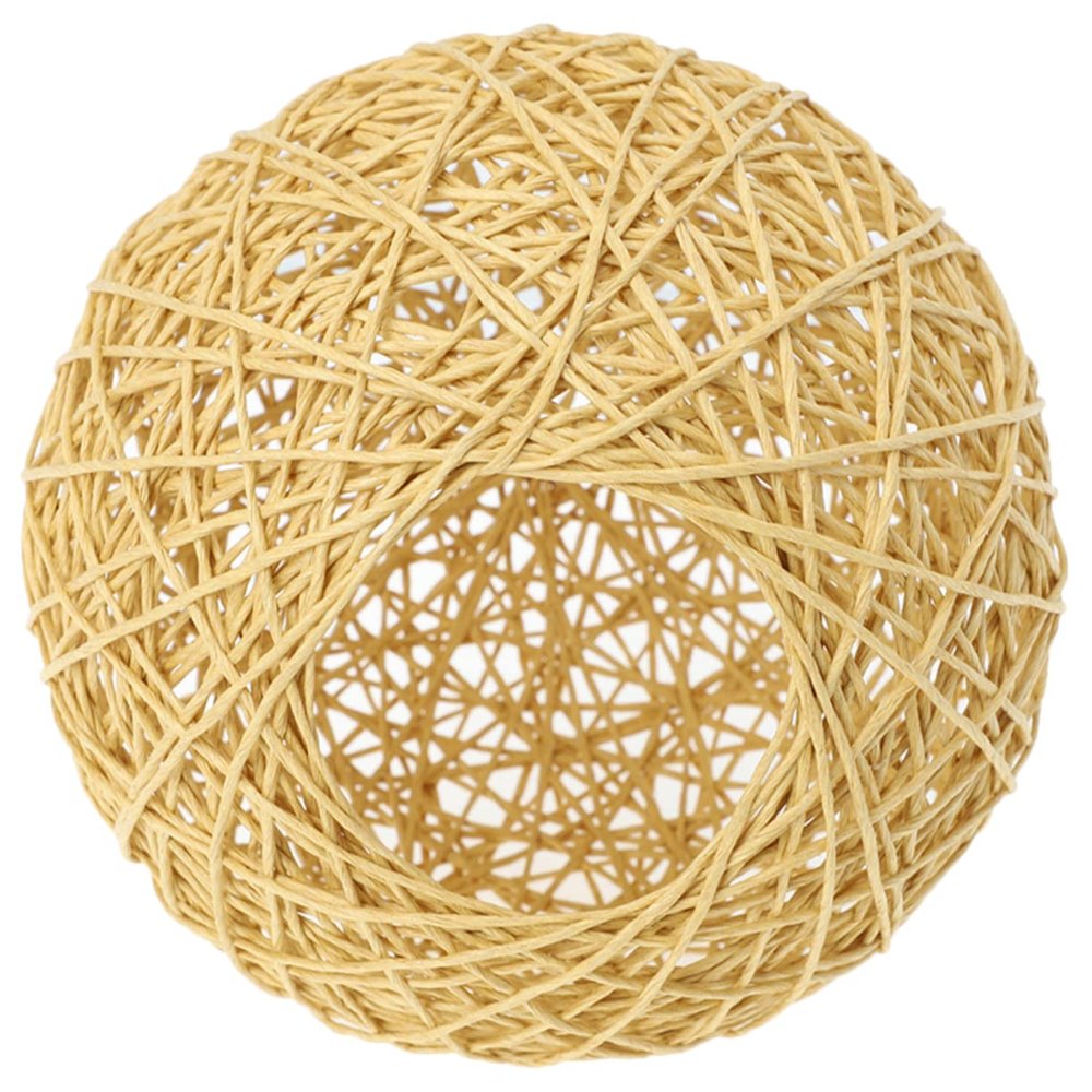 JEWEDECO Rustic Style Woven Lamp Shade Lightweight Natural Rattan Lampshade for Pendant and Ceiling Lights for Home and Restaurant Creates Warm Atmosphere