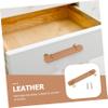ARTIBETTER Leather Handle Cabinet Pulls Polished Chrome Cabinet Door Handles Easy Install for Kitchen Bathroom view 3