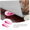 CIYODO 2pcs Adjustable Laptop Heightening Stand with Mini Cooling Base Ergonomic Design for Comfortable Use Rosy Color for view 2