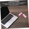 CIYODO 2pcs Adjustable Laptop Heightening Stand with Mini Cooling Base Ergonomic Design for Comfortable Use Rosy Color for view 4