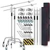 2-Packs Heavy Duty C Stand with Wheel and Boom Arm Adjustable 10.8ft Stainless Steel Reflector Light Stand C-Stand with Grip Head&Sandbag&Clamps&Strong Carry Bag for Photography Studio Video Shooting view 1