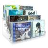 4Tier Clear Acrylic CD Holder - Cascading CD & DVD Storage Rack with Vinyl Record Stand - Holds up to 32 Cases (Large, Clear) view 1