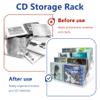 4Tier Clear Acrylic CD Holder - Cascading CD & DVD Storage Rack with Vinyl Record Stand - Holds up to 32 Cases (Large, Clear) view 3
