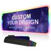 Custom Personalized RGB Gaming Mouse Pad,7 Led Light Modes Desk Mat, Non-Slip Rubber Base Mouse Keyboard Mat, Large Oversized Glowing Led Extended Mousepad for Office Dorm Personalised Gifts view 1