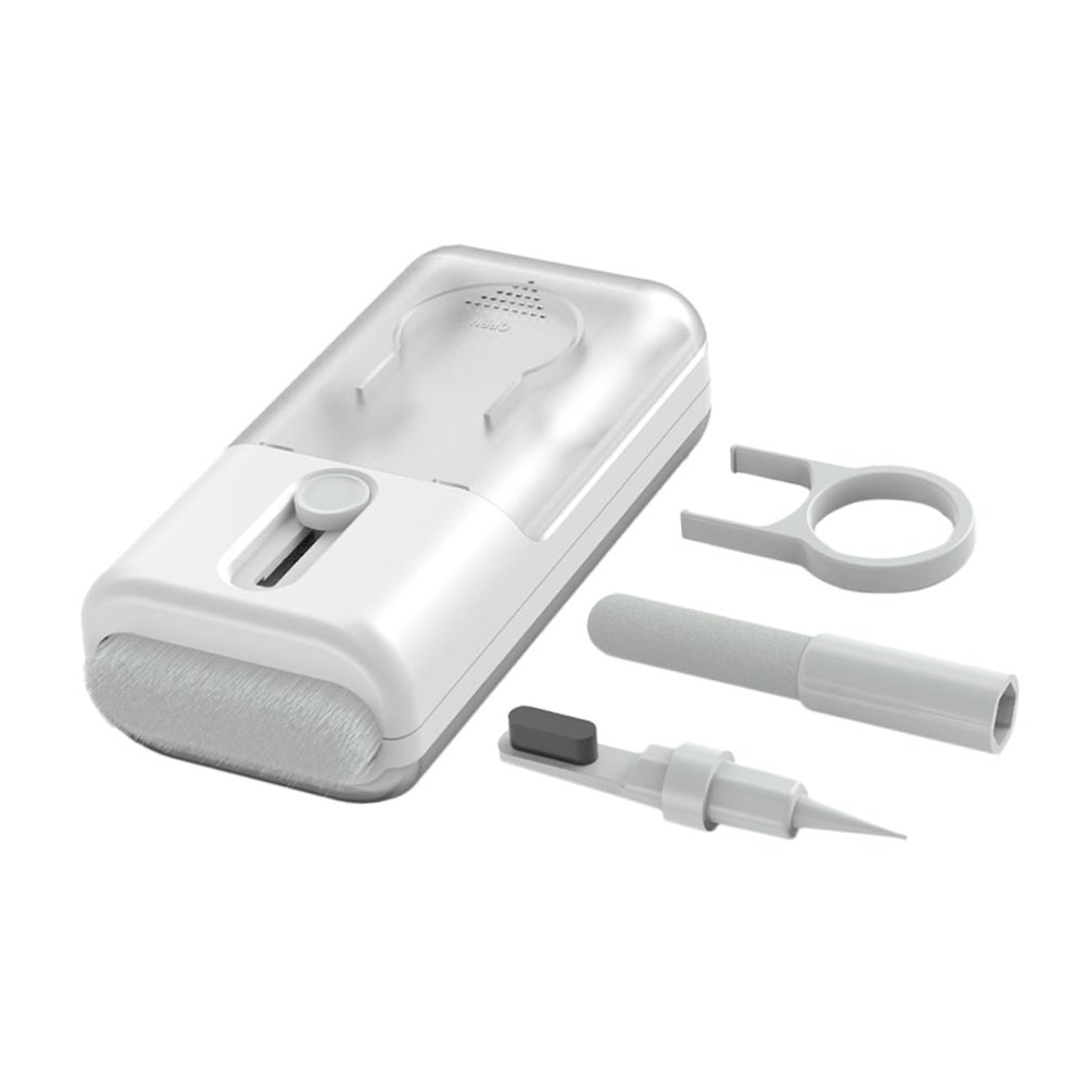 ifundom 1set Earphone Cleaning Brush Kit Soft Bristle Keycap Puller Cleaning Cloth for Earphones Keyboards and Electronics