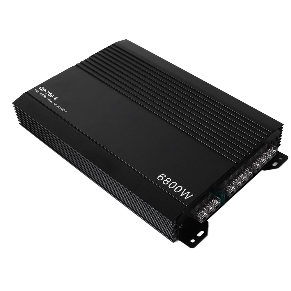 Car Stereo Amplifier 4 Channel, 4 Channels Micro Amplifier, Aluminum Alloy High Heat Dissipation Power Amp for Cars Speakers Adjustable Low or Highed Pass