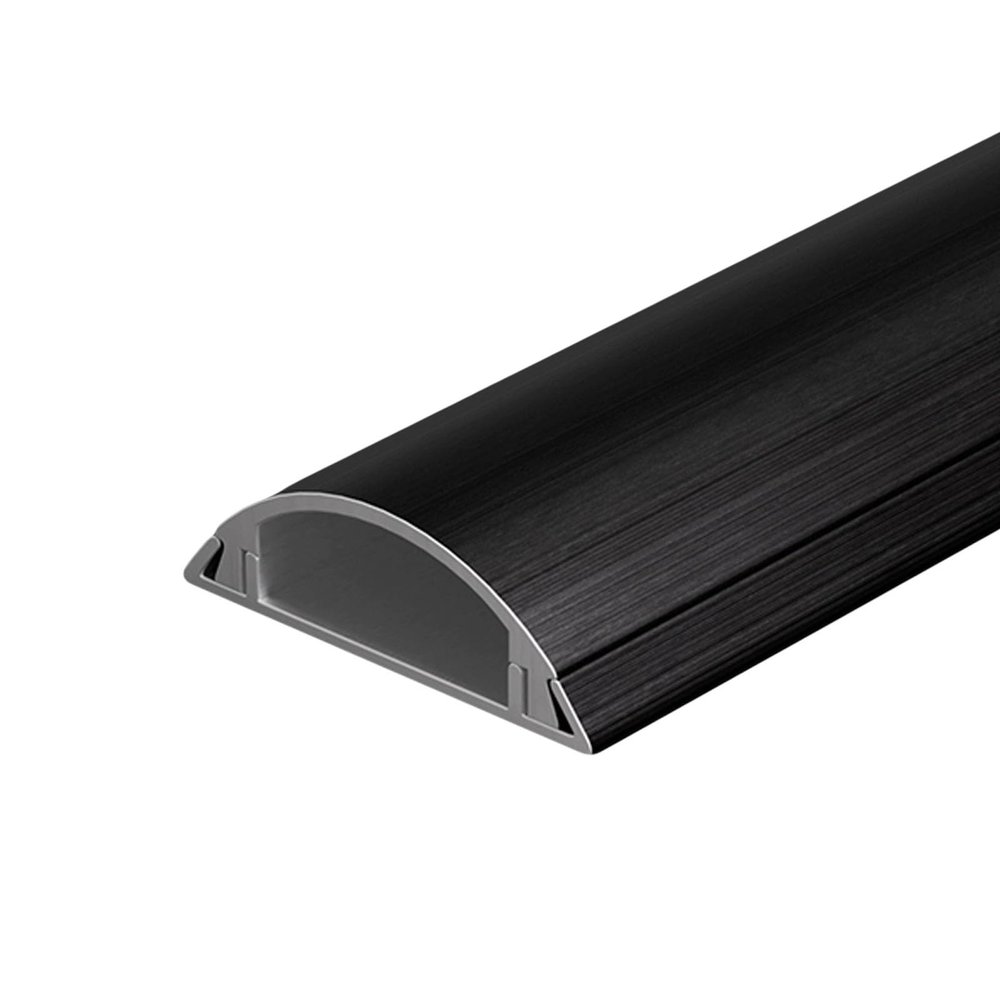 YLLSMGS Metal Cable Protector 39in Long Strong Self-Adhesive Floor Cord Covers for Offices Homes Warehouses Outdoor Courtyards(Black,40 * 12mm/1.57 * 0.47in)