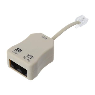 HEYXI Portable ADSL Modem Telephone Phone Fax in-Line Splitter Filter 1Piece Beige