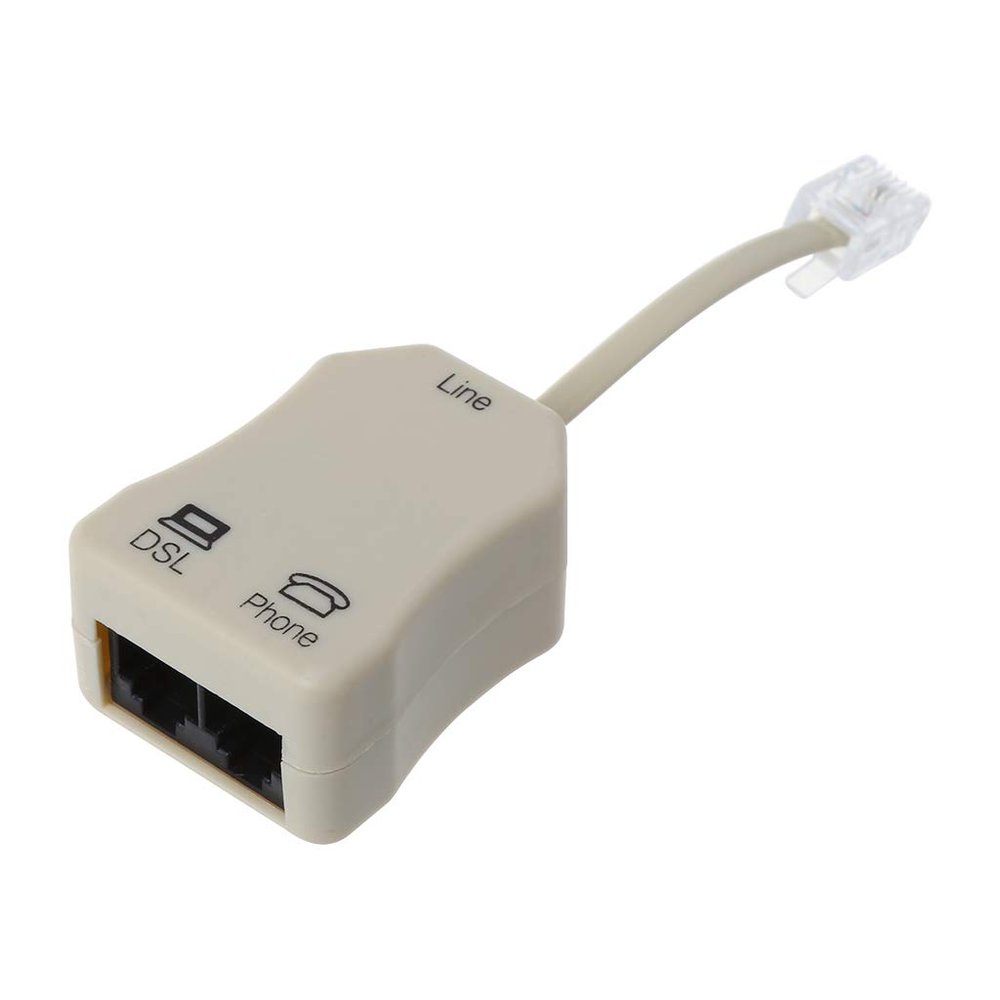 HEYXI Portable ADSL Modem Telephone Phone Fax in-Line Splitter Filter 1Piece Beige