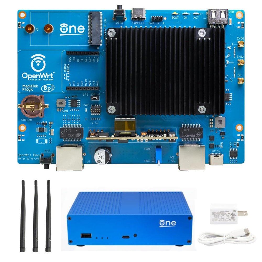 youyeetoo Banana Pi OpenWrt One - WiFi 6 Official OpenWrt Router Mainline Support,MediaTek MT7981B SoC 1GB DDR4 RAM, RJ45 Port