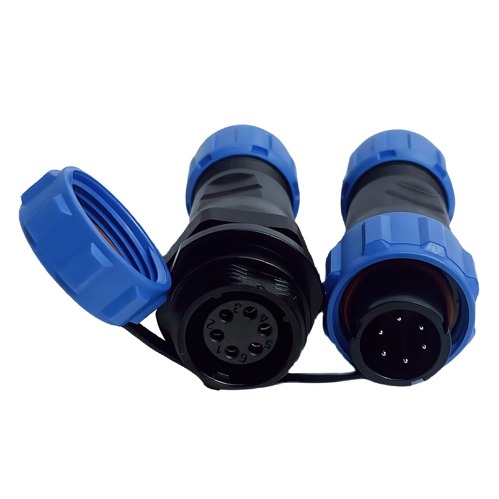 5Sets SP13 Docking IP68 Aviation Plug Socket Connector 2 3 4 5 6 7 9 PIN Male Female Butt Joint Waterproof (6P)