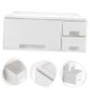 1pc Laptop Monitor Riser Drawer Storage Organizer for Home Office White Elevated Computer Stand for Stationery Sundries and Cosmetics view 3