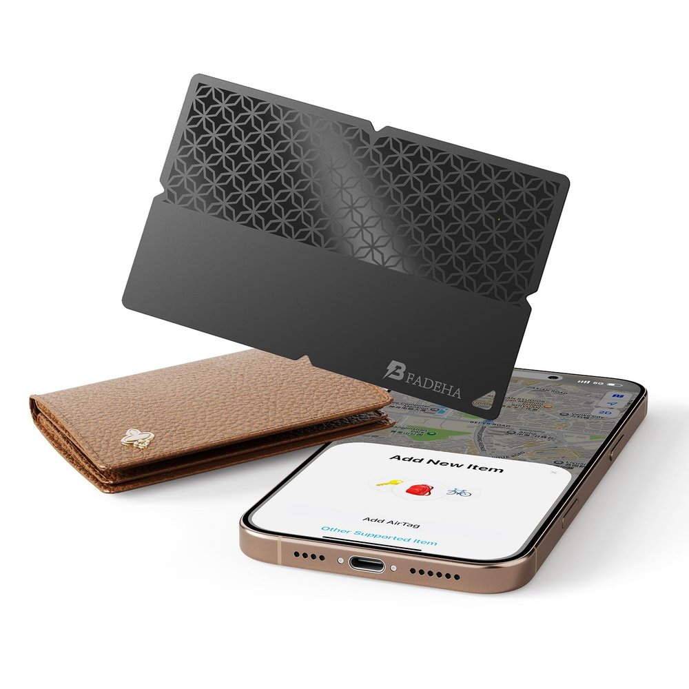 BFADEHA 2026 [Apple MFi Certified] (iOS Only) Bluetooth Tracker Smart Card for Apple Find My iPhone Wallet GPS Tracker, 5-10 Years Staying Power, Keys Finder and Item Locator for Keys, Bags, Passport