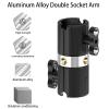 Aluminum Alloy Double Socket Arm, Short arm,Compatible with RAM Bracket Spherical Component, Used for Bicycle, Motorcycle, Car Phone Holder (Compatible with 1-inch25mm Ball Head) view 2