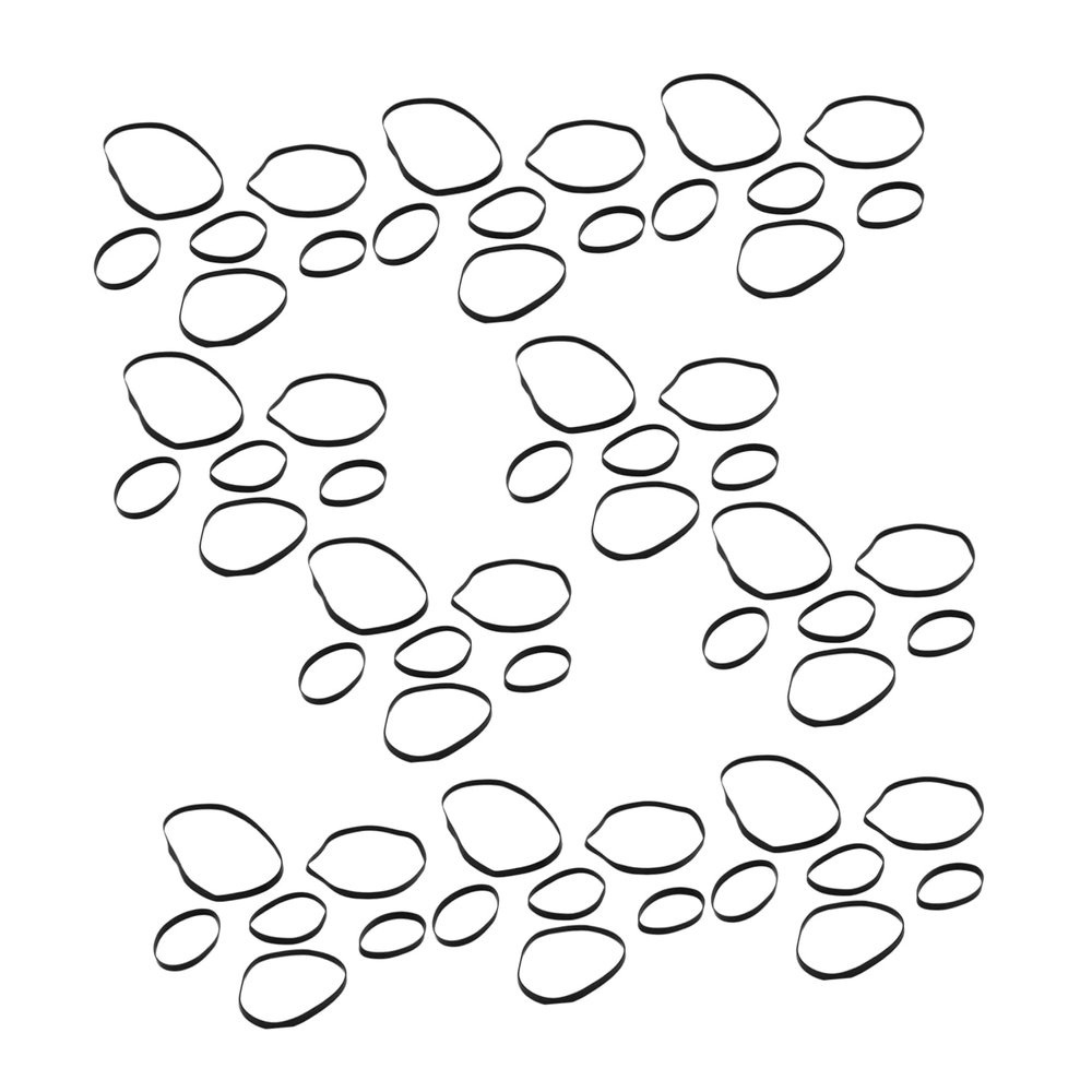 LIFKICH 50pieces Replacement Belt for Cassette Machine Flat Rubber Belt Pack Record Repair