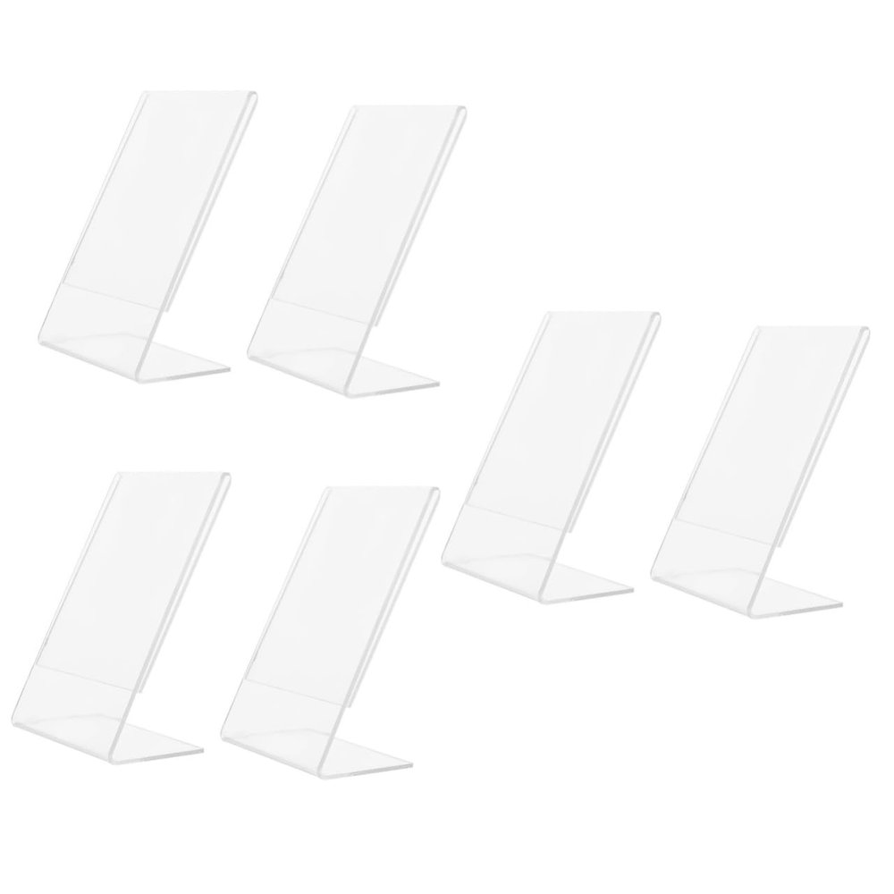 ABOOFAN 6pcs Acrylic Photo Frame Stand Transparent Certificate Display for Home to Clean for Pictures Important Reminders Horizontal Design High Transparency