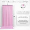 10ftx12ft Wrinkle Free Pink Backdrop Curtain, 2 Panels 12FT Height Pastel Pink Drapes for Wedding Backdrop, Silky Polyester Photo Back Drop Cloth for Birthday Party Photography Background view 4