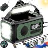 44400mWh/12000mAh Emergency Radio, Hand Crank Portable Solar Radio AM/FM/NOAA Weather Radio with 2 Solar Panels,3 Charging Methods,SOS Alarm,Flashlight,Phone Charger,Compass,Reading Lamp view 1