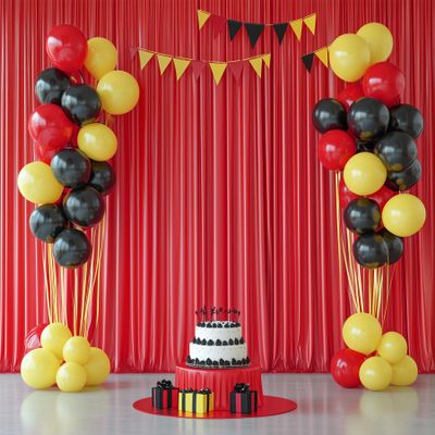 10ftx12ft Wrinkle Free Red Backdrop Curtain, 2 Panels 12FT Height Red Wedding Backdrop Drapes, Silky Polyester Back Drop Cloth for Birthday Photography Background Party Backdrop Draping
