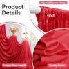 10ftx12ft Wrinkle Free Red Backdrop Curtain, 2 Panels 12FT Height Red Wedding Backdrop Drapes, Silky Polyester Back Drop Cloth for Birthday Photography Background Party Backdrop Draping view 2