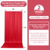 10ftx12ft Wrinkle Free Red Backdrop Curtain, 2 Panels 12FT Height Red Wedding Backdrop Drapes, Silky Polyester Back Drop Cloth for Birthday Photography Background Party Backdrop Draping view 4