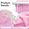 10ftx14FT Wrinkle Free Pink Backdrop Curtain, 2 Panels 14FT Height Pink Wedding Backdrop Drapes, Silky Polyester Back Drop Cloth for Birthday Photography Background Party Backdrop Draping view 3