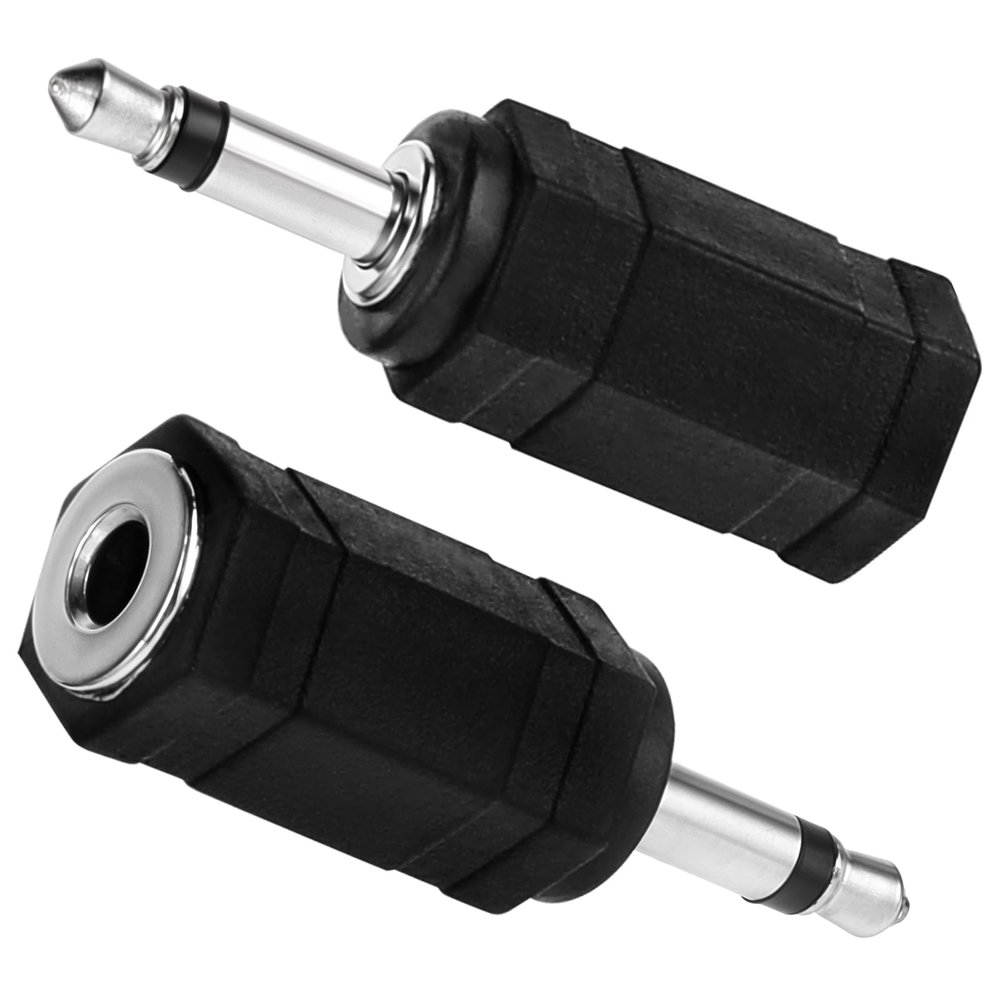 3.5mm Mono to Stereo Adapters, 2 Pack 1/8" Mono Male Plug to 1/8" TRS Stereo Female Jack Headphone Accessories for Headphone Radio