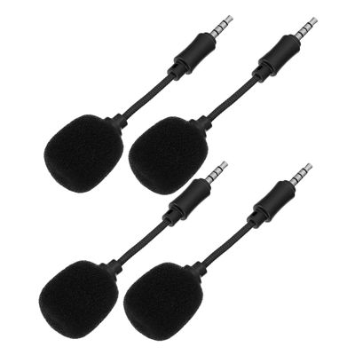JEWEDECO 4pcs Mini Noise-canceling Recording Microphone Pole Threaded Design for Live Streaming Conferences and Karaoke Plug Play for Mobile Use