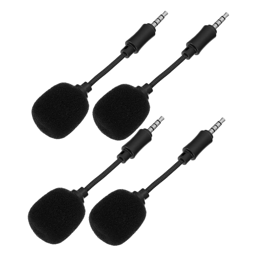 JEWEDECO 4pcs Mini Noise-canceling Recording Microphone Pole Threaded Design for Live Streaming Conferences and Karaoke Plug Play for Mobile Use