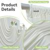 20ftx14FT Wrinkle Free Ivory Backdrop Curtain, 4 Panels 14FT Height Ivory Wedding Backdrop Drapes, Silky Polyester Back Drop Cloth for Birthday Photography Background Party Backdrop Draping view 3