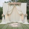 20ftx14FT Wrinkle Free Ivory Backdrop Curtain, 4 Panels 14FT Height Ivory Wedding Backdrop Drapes, Silky Polyester Back Drop Cloth for Birthday Photography Background Party Backdrop Draping view 4