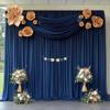 10ftx12ft Wrinkle Free Navy Blue Backdrop Curtain, 2 Panels 12FT Height Navy Blue Wedding Backdrop Drapes, Silky Polyester Back Drop Cloth for Birthday Photography Background Party Backdrop Draping view 1