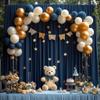 10ftx12ft Wrinkle Free Navy Blue Backdrop Curtain, 2 Panels 12FT Height Navy Blue Wedding Backdrop Drapes, Silky Polyester Back Drop Cloth for Birthday Photography Background Party Backdrop Draping view 3