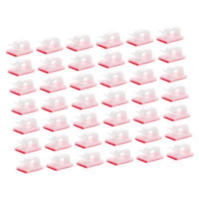 KONTONTY 50pcs Fixer Shape Cable Holder Cord Management Keepers Cable Organizer Cord Anchors for Desk Headphone Headset Winders