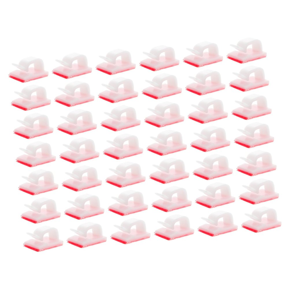 KONTONTY 50pcs Fixer Shape Cable Holder Cord Management Keepers Cable Organizer Cord Anchors for Desk Headphone Headset Winders