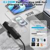 40W Fast Charging Station,Desk Clamp Power Strip,4 USB-C Ports & 8 AC Outlets,Desktop Edge Mount Surge Protector Power Strip,14AWG Heavy Duty Cord,Fit 1.9" Tabletop Edge for Home Office(10Ft Cable) view 2