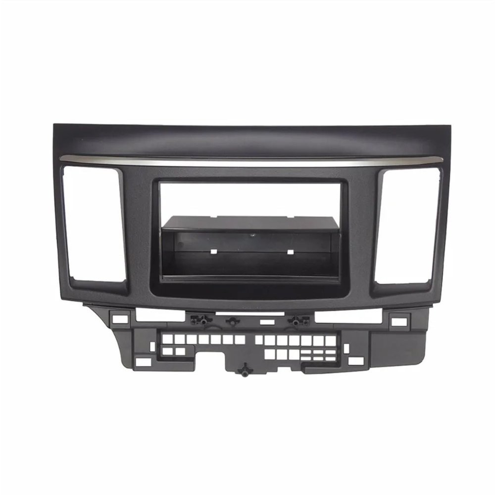 AYYDXRK 1 Or Double Din Radio Fascia Compatible with Mitsubishi Lancer Fortis DVD Stereo Panel Dash Mounting Installation Trim Kit Face Frame Install Mount Kit