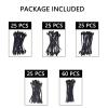 160 Pcs Universal Nylon Push Mount Cable Zip Ties, Self-Locking Heavy Duty Wire Ties Assortment Kit, 5 Sizes UV Resistant for Automotive Wiring Harness, Indoor Outdoor Electrical Cable Management view 3