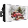 Christmas Outdoor TV Cover Fit TV Size 52''-55'', Weatherproof and Waterproof TV Oxford Cloths Cover for Outside, Red Truck Dogs Pine Trees Winter Snowflake TV Enclosure/TV Display Protectors view 1