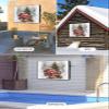 Christmas Outdoor TV Cover Fit TV Size 52''-55'', Weatherproof and Waterproof TV Oxford Cloths Cover for Outside, Red Truck Dogs Pine Trees Winter Snowflake TV Enclosure/TV Display Protectors view 4