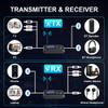 Ainostone Bluetooth 5.3 Transmitter Receiver for 2 Headphones 3-in-1 Audio Adapter with Bypass Low Latency LCD Display ON/OFF Switch Volume Control Optical AUX RCA for Headphone Speaker TV Home Stereo view 2