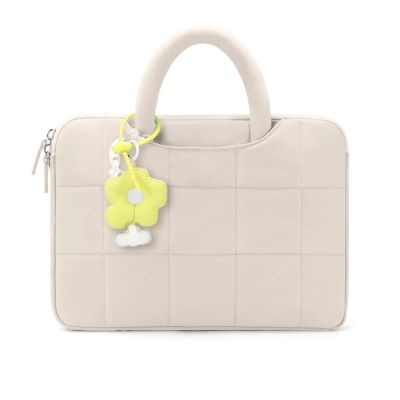 14.1 Inch Laptop Bag for Women 16.1 Inch Waterproof Laptop Protective Briefcase Handbag for Macbook Air Pro(Beige,15-16")