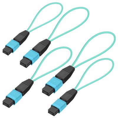 Buacoz MPO/UPC Fiber Optic Loopback Tester Cable,OM3 Multimode - 50/125m MPO/24 Core Female, Fiber Optic Loopback Plug Adapter, for Testing Applications(5Pack)