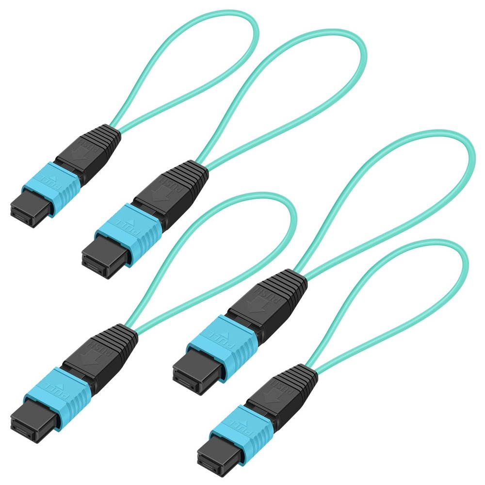 Buacoz MPO/UPC Fiber Optic Loopback Tester Cable,OM3 Multimode - 50/125m MPO/24 Core Female, Fiber Optic Loopback Plug Adapter, for Testing Applications(5Pack)