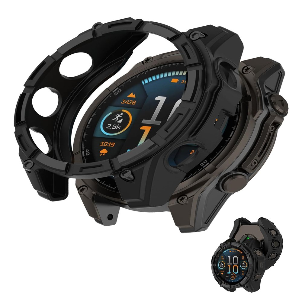 Case for Garmin Fenix 8 51mm,NOUKAJU TPU Protective Cover,Easy to Install,Drop-Proof,Scratch-Proof,Protective Case for Garmin Fenix 8 51mm Smartwatch(Black)