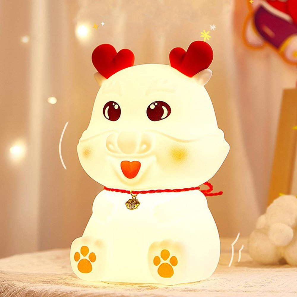 HCWENZH Led Night Light for Baby Nursery,Silicone Night Light,Rechargeable Cute Dragon Night Light,Bedroom Decor Bedside Lamp