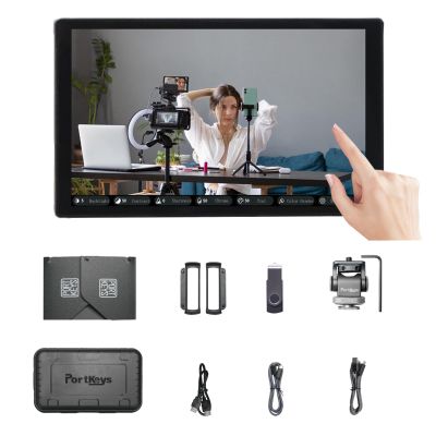 Portkeys PL5 5.4" 4K HDMI Touchscreen Video Monitor, 500nit Camera Field Monitor Live Streaming Capture Card, Vertical Shooting Stretch, 360 Color Grader USB 3.0 Interface Simul for Streaming