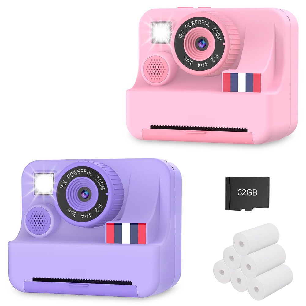 Purple and Pink Kids Camera Instant Print for Girls