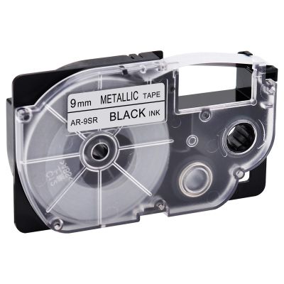 GREENCYCLE 50PK Compatible for XR-9SR XR-9SR2S AR9SR AR9SR2S 9mm 0.35" Black on Silver Label Maker Tape for KL-C500 KL-P30 KL-P40 KL-SA10 KL-T70